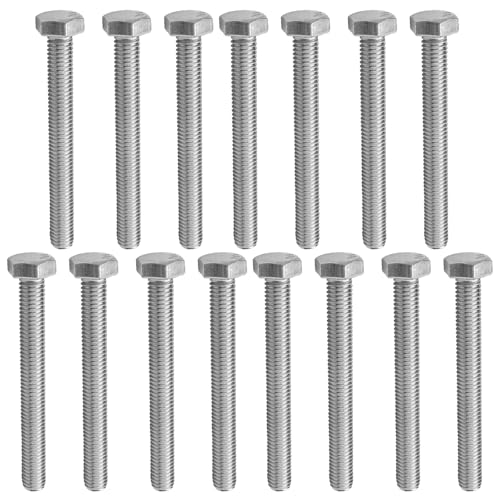 Image of MroMax 15Pcs M6-1 Hex Bolts, M6 x 60mm Hex Head Screws Bolts, 304 Stainless Steel 18-8, Fully Threaded, External Hex Drive, for Mounting Chair, Rail, Wheels, Boat and Plastic Bumpers