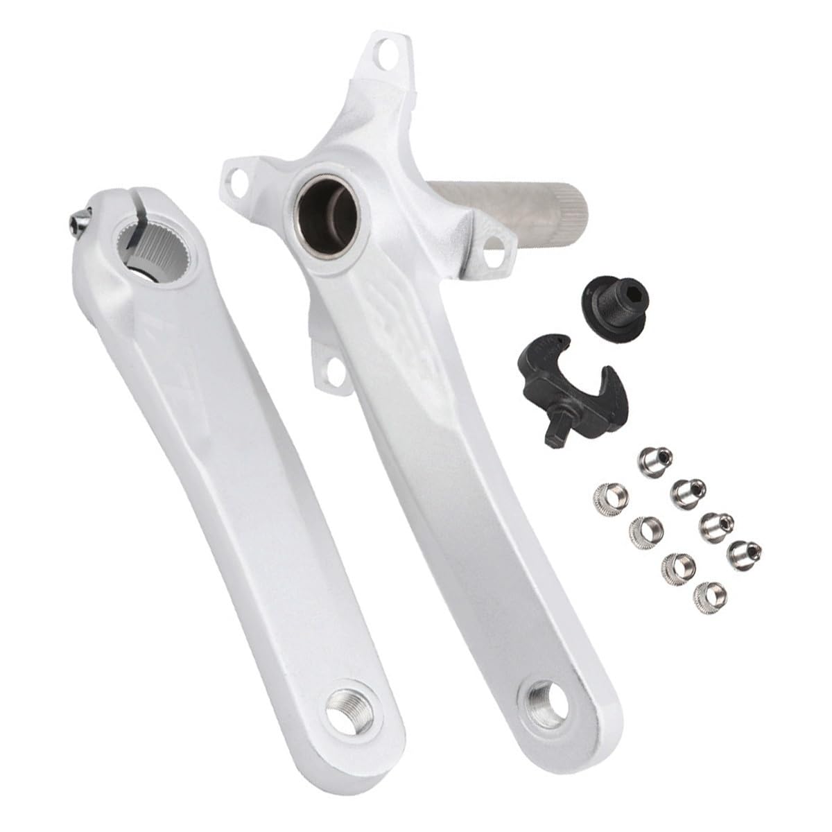 KANGXYSQ 170mm Bike Crank Arm Hollow Integrated Left Right Crank Arm Set Crank For Mountain Road Bike(Silver)