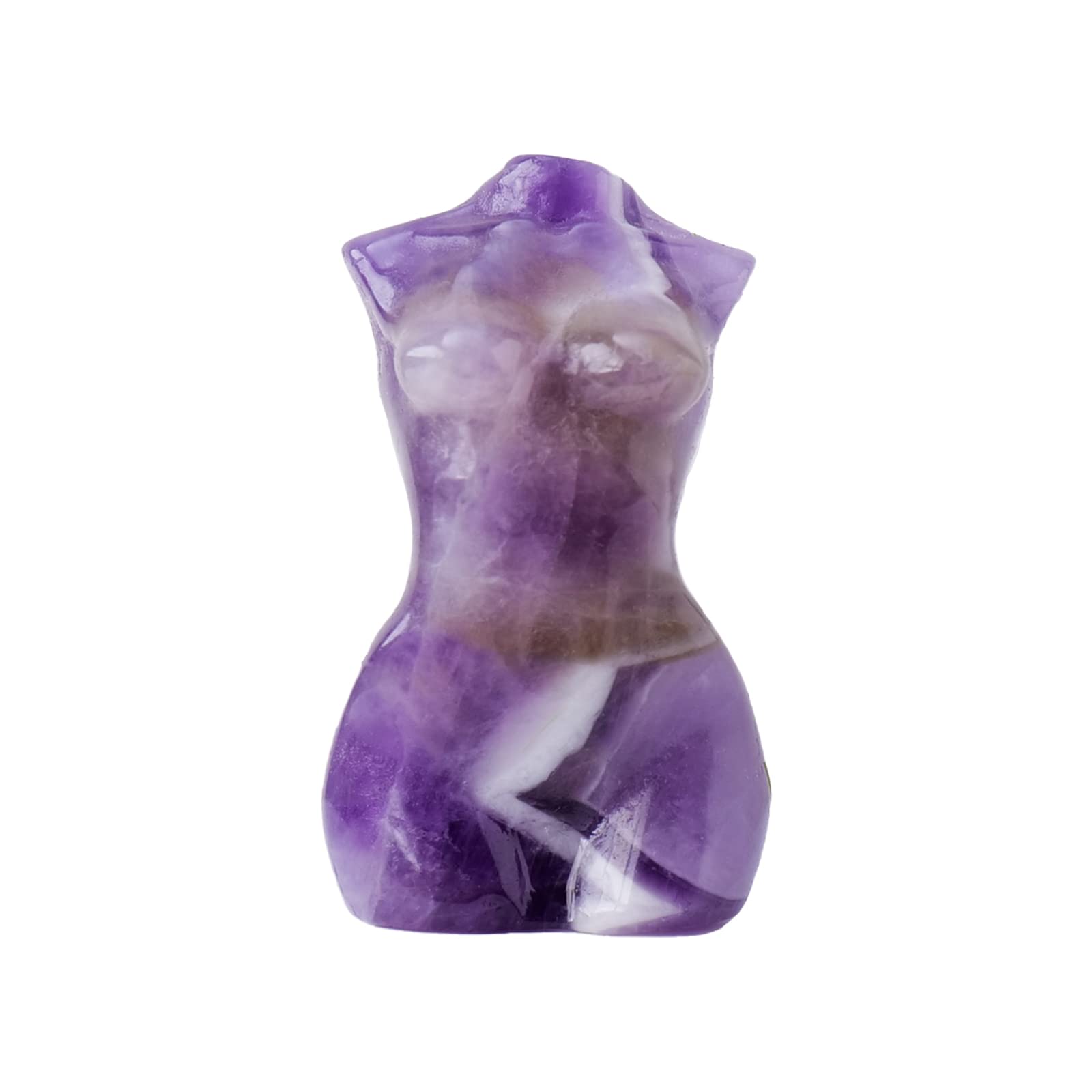 ApengshiHealing Crystal Goddess Image Natural Amethyst Hand-Carved Female Model Collect Sculpture Crafts Meditation Yoga Balancing Chakras Reiki Statue Pocket-Sized Home Ornaments Spiritual Gifts