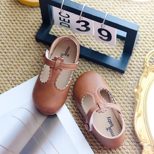 Toddler Girls Mary Jane Dress Shoes Little Kids Ballet Flats Bowkont Flower Wedding Party School Princess Shoes4