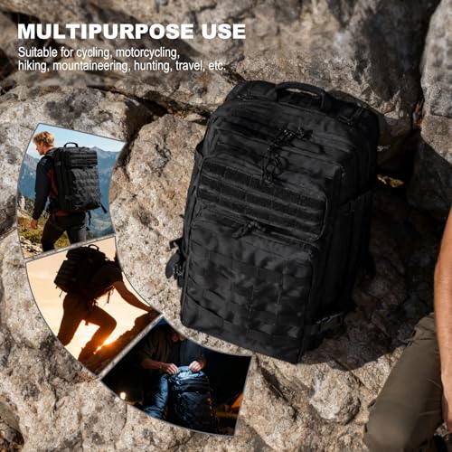 owwasd Militär Rucksack Herren,45L Groß Rucksack Wasserdicht Wanderrucksack Herren Taktischer Backpack(Schwarz) – Ansicht 6