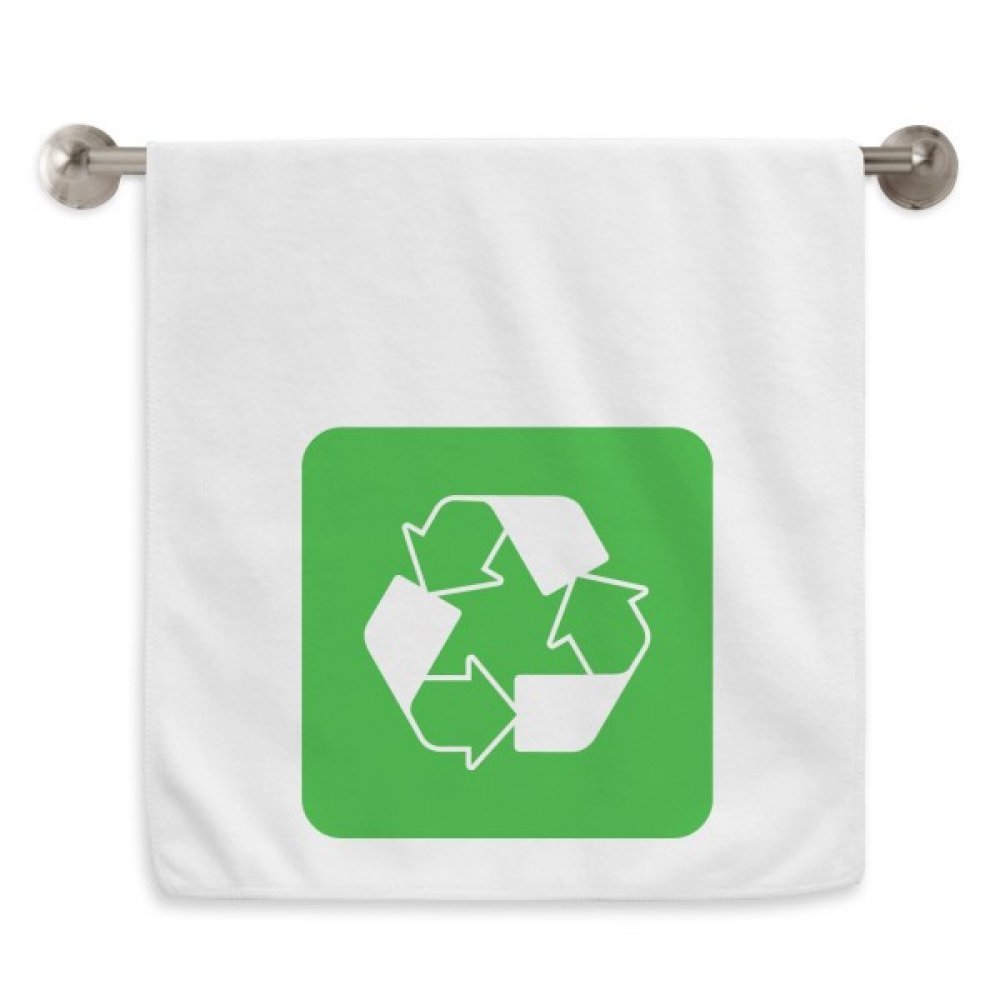 Serviette de toilette verte 13x29 pouces avec motif recycle de DIYthinker