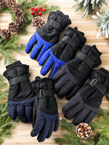 Image of Bencailor 3 Pairs Kids Ski Gloves Children Winter Gloves