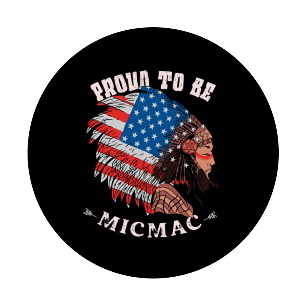 Proud To Be Micmac Native American PopSockets Swappable PopGrip, Black - Image 3