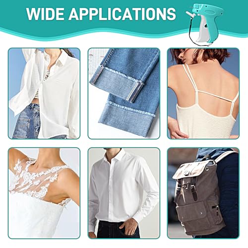 Image of 2026 New Stitch Gun for Clothes, Handheld Quick Clothing Fixer Sewing Kit with 1000 Black & 1000 White Fasteners, 6 Replacement Needles, Light Blue