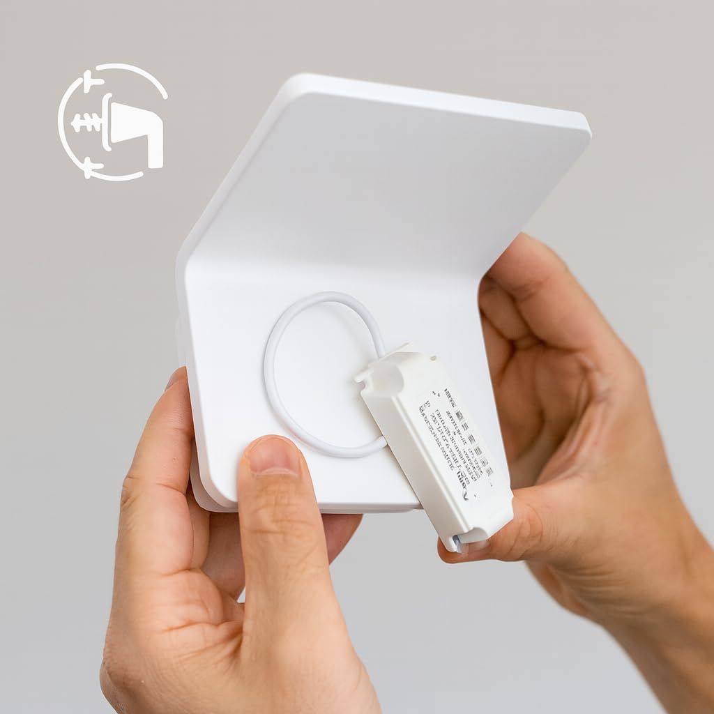 M Ledme - Applique da parete per interni a LED Double White da 20W, faretto LED per interni a luce calda 3000K, angolo di illuminazione di 90°, lampada da parete bianca decorativa 1700 lm.