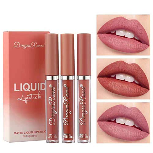 AMAKO Crayon Lipstick 3 Pack Small Set Lipstick Matte Matte Velvet Air Lipstick Pen (B)