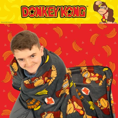 Image of Franco Collectibles Nintendo Donkey Kong Gaming Bedding Super Soft Micro Raschel Throw, 46 in x 60 in, (Officially Licensed Product)