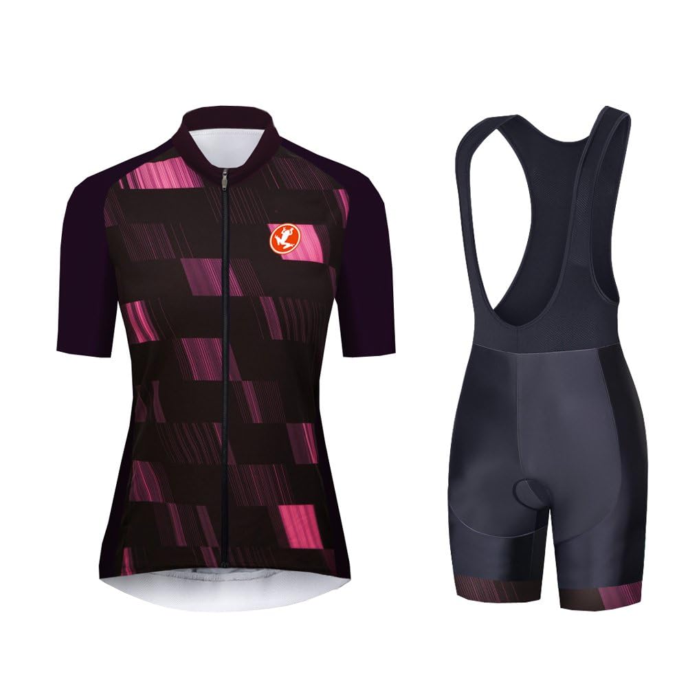 Ugly Frog Traspirante Donna Insieme Sport all'Aria Aperta Usura Manica Corta Magliette Ciclismo Maglia Bicicletta & Bici Pantaloni Sportivo Abbigliamento Set Bici Triathlon Wear