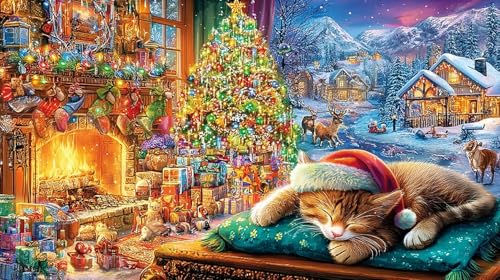 Rompecabezas de gatos de 1000 piezas, decoración ideal para el salón de casa