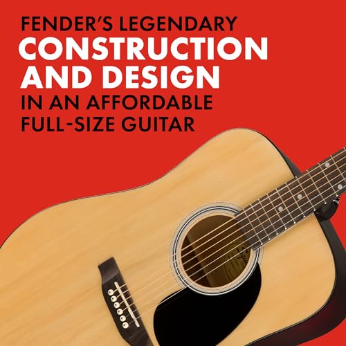 Squier by Fender Acoustic Guitar, with 2-Year Warranty, Dreadnought with Maple Fingerboard, Glossed Natural Finish, Mahogany Back and Side, Mahogany Neck, SA-150 Model