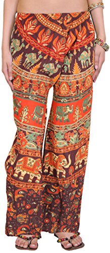 Image of Exotic India Casual Trousers from Pilkhuwa with Printed