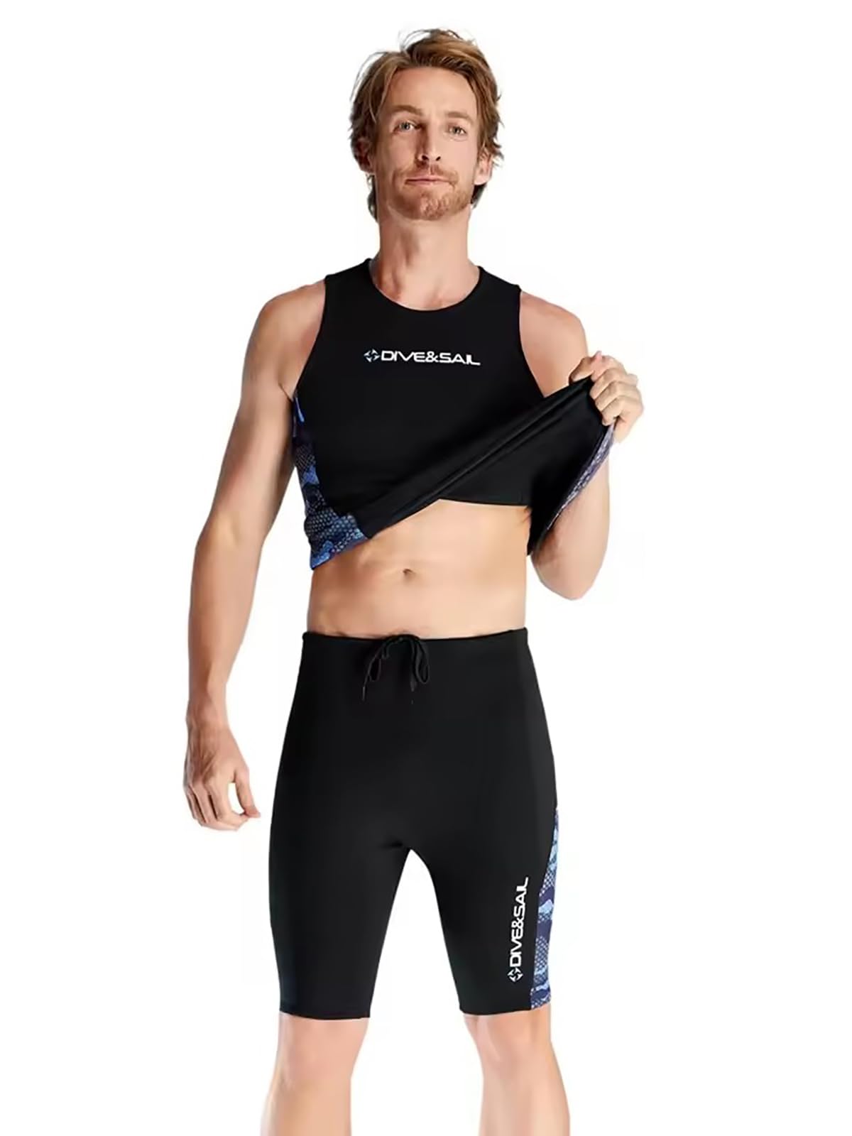 Męski, XXL, 2 mm neoprenowy kombinezon bez rękawów dla mężczyzn, kobiet, kamizelka do nurkowania i szorty do surfingu, pływania, dryfowania, kajakarstwa, sportów wodnych