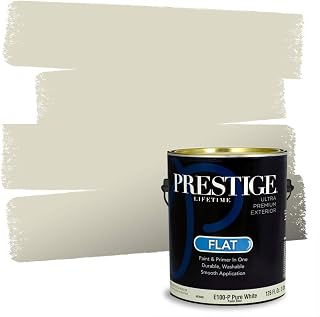 Paints Exterior Paint and Primer In One, 1-Gallon, Flat, Comparable Match of Benjamin Moore Tapestry Beige