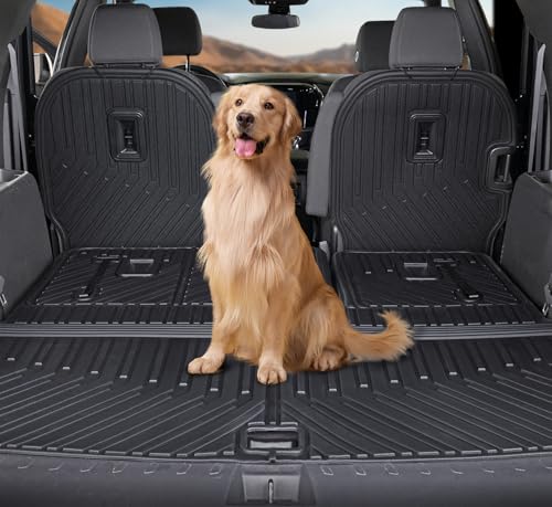 Image of Cargo Mat Backrest Mats for 2018-2022 2023 Chevrolet Chevy Traverse Car Mat Accessories, All Weather TPE Cargo Liner Trunk Mat (18-23 7 /8 Seats-3rd Row Backrest Mats&Cargo Mat)
