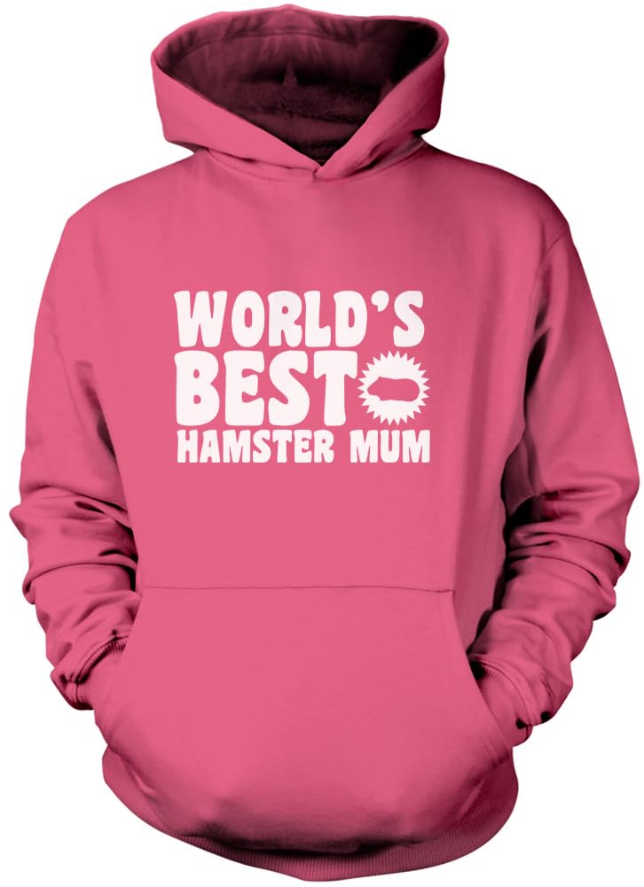 Hotscamp Boys Pink World's Best Hamster Mum Unisex Hoodie - Small