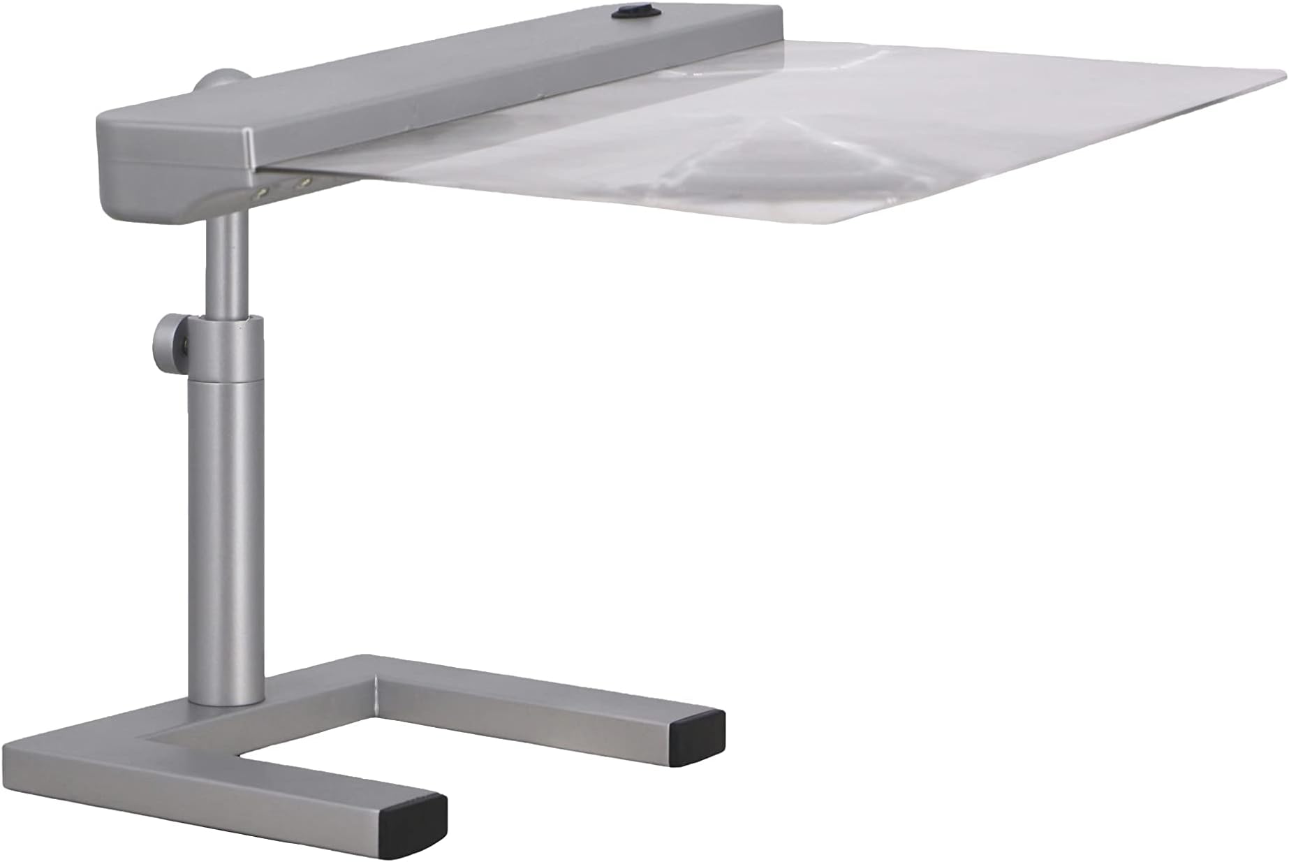 daylight24 Table Top Full Page Magnifier LED Desk Lamp, Silver - Ideal for Reading, Hobby and Crafting with LED Light Strip for Optimal Visibility, 10 inch (202055-05)