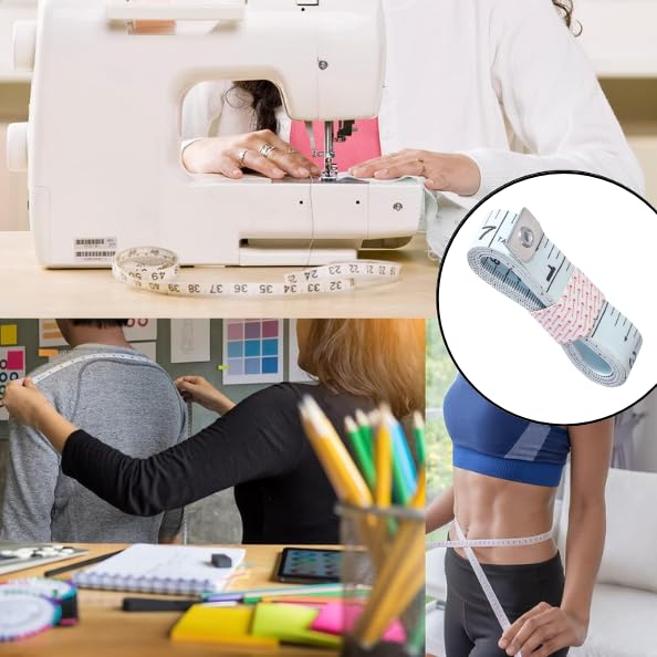 Bureaucrat Body Measuring Tape for Tailoring & Fitness | 150 cm / 60 Inch Dual Scale (cm & inch) | Flexible Fiberglass Cloth Measuring Tape for Sewing, Gym & Home Use(White Pack of 4) 3