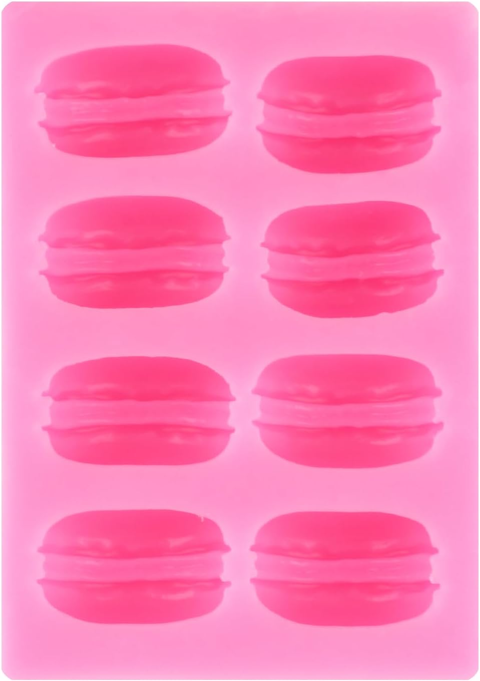 Mujiang 3D Macaroon Hamburger Silicone Molds Macaron Fondant Mold Macaron Chocolate Mold For Cake Decorating Cupcake Topper Gum Paste Candy Polymer Clay Set Of 1