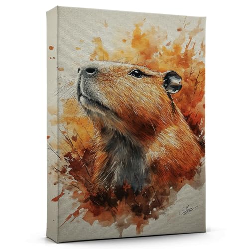 Capybara Greater Canvas Painting Animal Artwork,Colorful Capybara Greater Poster Print For Bedroom, Bathroom Wall Art Decor 183HD125