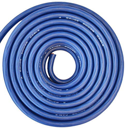 SoundBox Connected 4 Gauge Blue Amplifier Amp Power/Ground Wire 25 Feet Superflex Cable