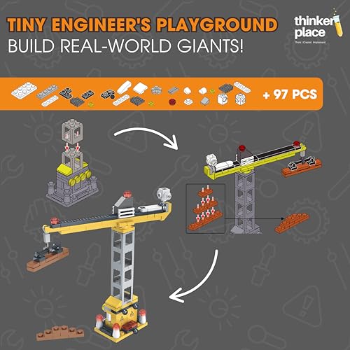 Image of STEM Construction Vehicle Building Blocks Set (97 Pcs) | DIY Crane Frame Toy for Kids 7+ Years (Boys & Girls) | Educational Engineering Toy | Creativity & Problem Solving