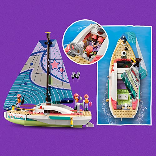 LEGO Friends Stephanie's Sailing Adventure Set 41716: Sailboat with Island, Drone, & 3 Mini Figures for Kids Ages 7+