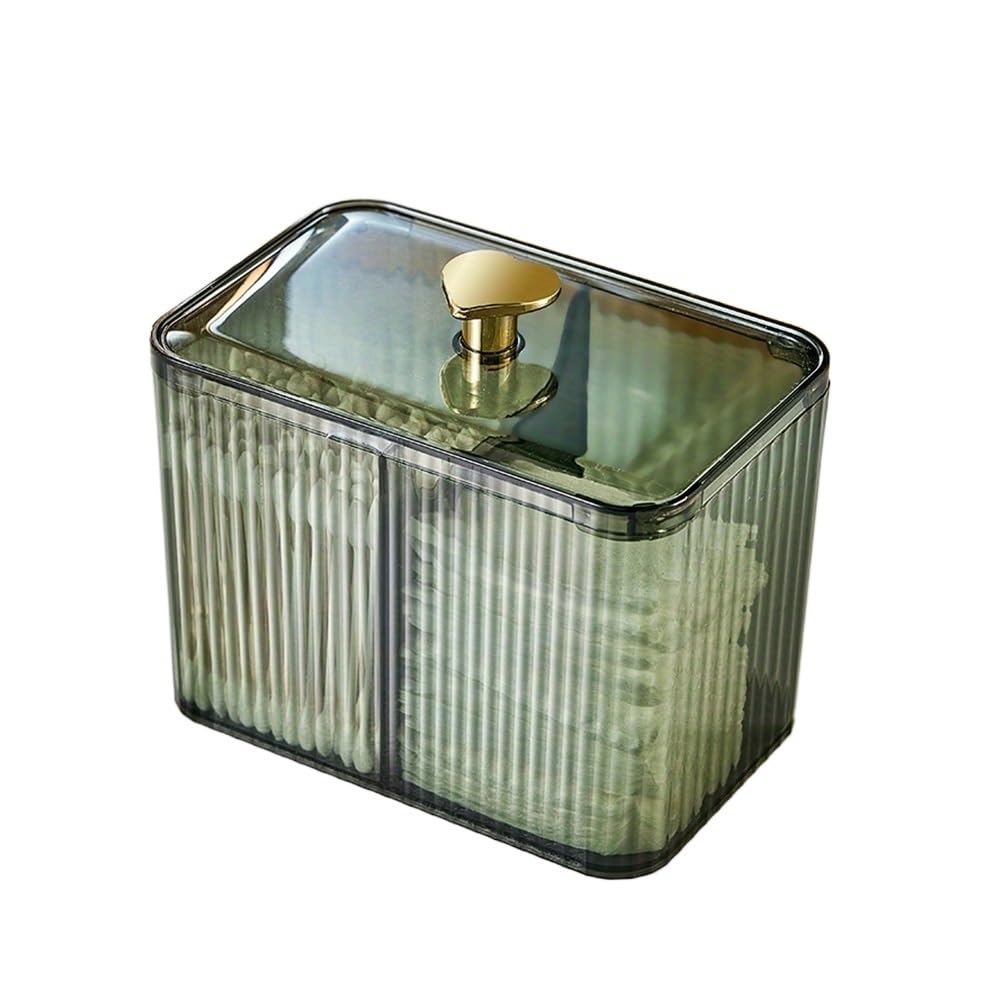 Lianxibag Green Acrylic Swabs Cosmetic Organizer Storage Box Desktop Makeup Removal Cotton Lipstick Cosmetics Organization Holder(Green)