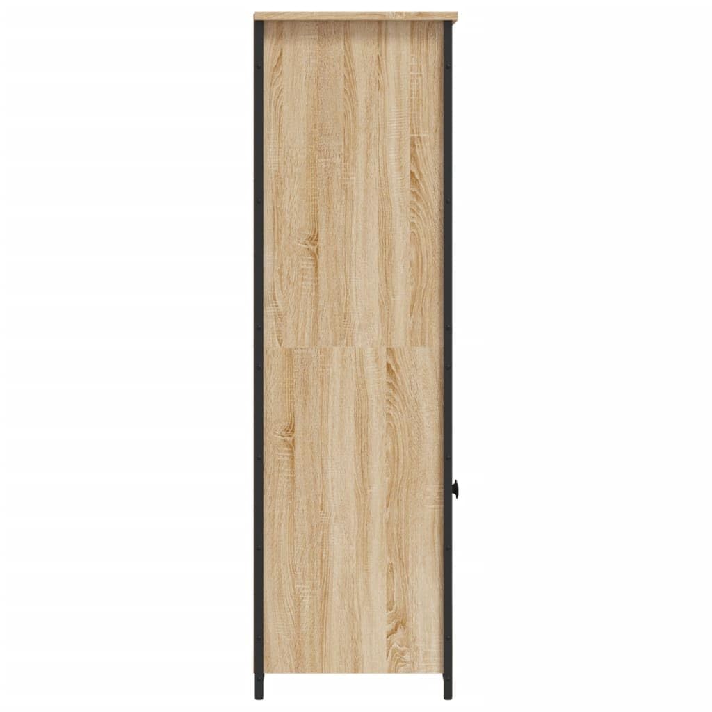 Tabla alta de alta calidad roble Sonoma 62 x 36 x 121,5 cm, material de madera con mucho espacio de almacenamiento, placa superior estable y prácticos compartimentos para puerta para salón