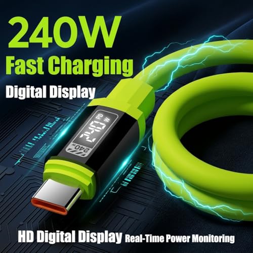 Image of Verilux 240W Type C Cable Fast Charging 1.5M, Anti-Tangle Silicone PD 3.1 & 480Mbps Data Cable C Type Cast Charging with E-Marker Chip for iPhone 17 /17 Pro /17 Pro Max /16 /15, Galaxy S26 /S25 /S24