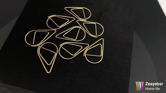 100 Graffette Segnalibro A Forma Di Goccia - In Metallo Dorato, Per Libri, Appunti, Foto - Foto 6