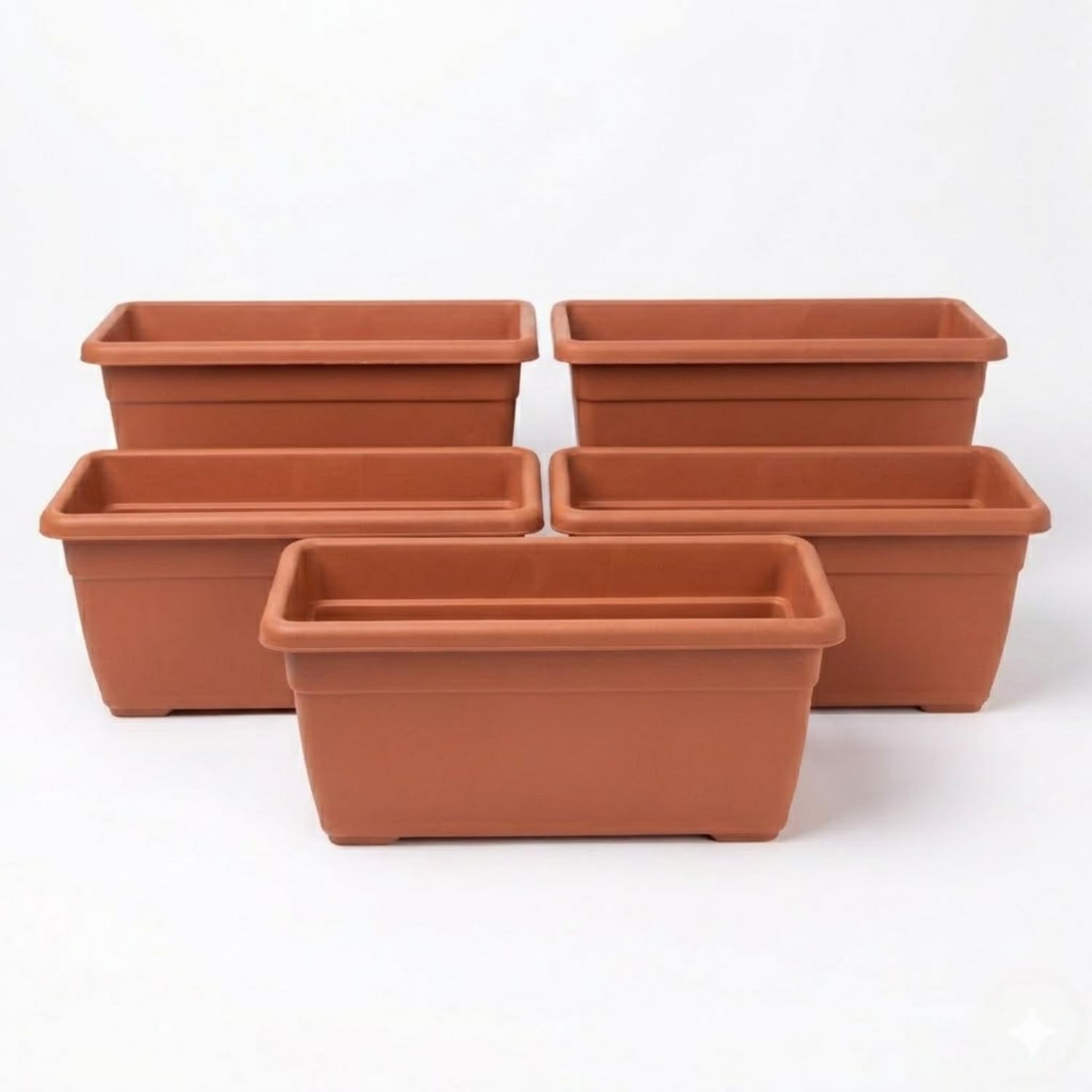 Window Planter | Rectangular Plant Pot for Balcony, Windowsill & Railing | Lightweight, Durable Planter for Home & Garden (Terracotta, 45CM | 17.71 INCH)-image-24