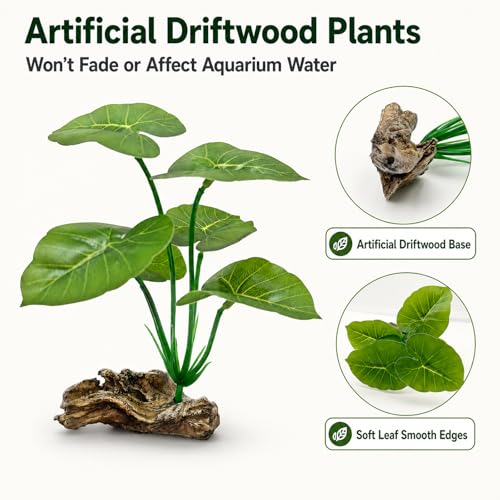 Image of Aquarium Plants Betta Fish Tanks Decor 6-in Soft Aquarium Decorations Silk Fish Tanks Plants Fish Tank Decorations Accessories Goldfish Bowl & Reptile Plants Driftwood