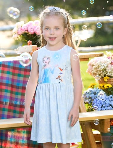 Image of Disney Minnie Mouse Princess Frozen Elsa Stitch Girls Dress Sleeveless & Short Sleeve Casual Summer Clothes Baby to Toddler