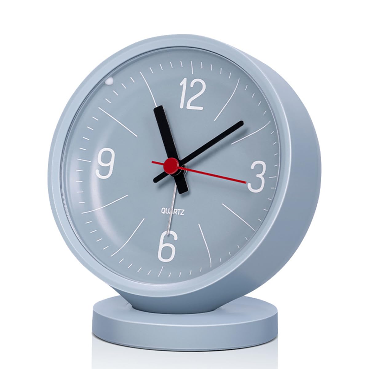 Maxspace Analog Clock, Small Clock in Battery Operated,Alarm Clock with Light and 5-Minute Snooze,Super Silent Clock for Bedrooms Desk Travel and Room Decor