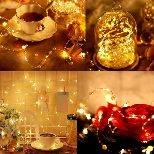 Afaiup Lichterkette Perlen, 2m 20 LED lichterkette innen batterie mit Timer – Ansicht 6