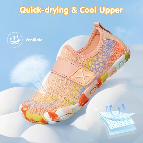 Image of ATHMILE Kids Water Shoes Boys Girls Water Shoes Quick Dry Barefoot Beach Sports Swim Pool Summer Shoes(Little Kid /Big Kid)