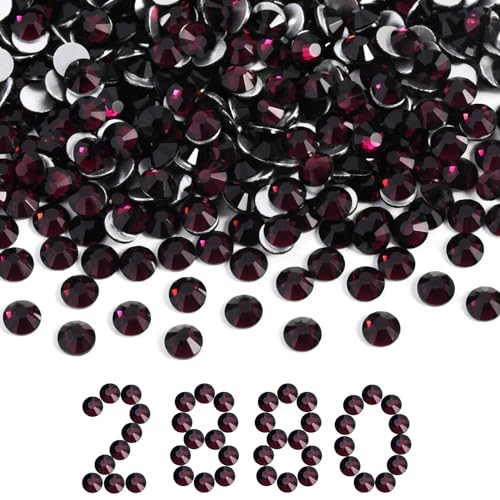 Image of Beadsland Flat Back Crystal Rhinestones Bulk, Amethyst, SS30, 2880pcs | Flatback Glass Gems for Nails Crafts Clothes DIY Decoration, Glue Fix, 6.3-6.5mm