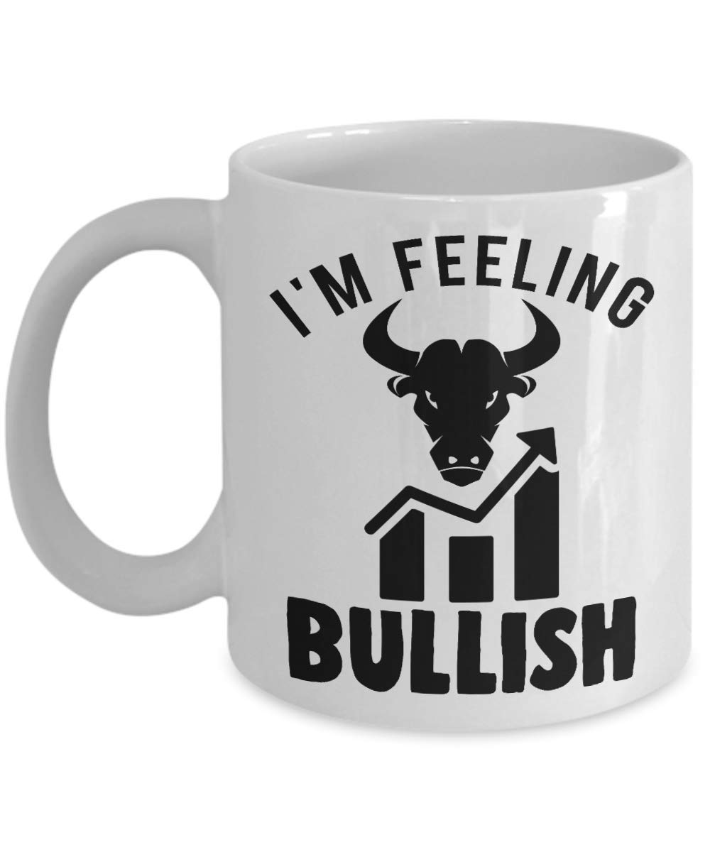 CustUmmMerchCustUmmMerch Feeling Bullish Stock Market Coffee Mug Stock Broker Investor Crypto Investing Day Trader