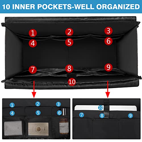 Image of IBFUN Utility Tote Bag with 24 Pockets, Large Teacher Tote for Women with Laptop Compartment, Travel Tote Bag with Zip Top