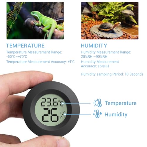 Xdealcozyxc 2 Pcs Humidity Meter Reptile Accessories, Vivarium Hygrometer Sensor for Tortoise Bearded Dragon - Image 4
