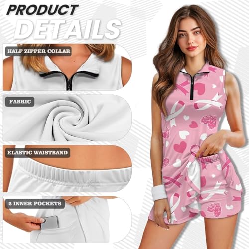 2025 Tennis Dress for Women Santa Claus Soft 1/2 Zip Up Tennis Golf Shirts Dresses XS-2XL 5