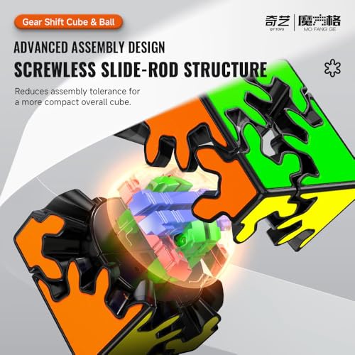 Image of QiYi Gear 2x2 Tiled Speed Cube | Innovative Cogwheel Mechanism & Smooth Turning | Durable Stickerless Tiled Design, 57mm Compact 2x2x2 Gear Puzzle
