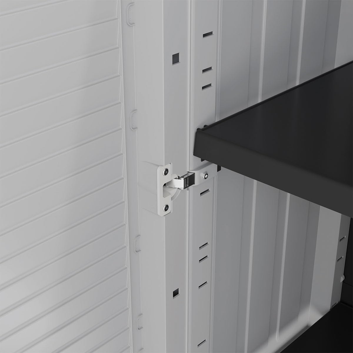 INTEC - Armoire Basse Rangement Polypropylène 100% Recyclé Fabriqué en Italie | Gris 68x37x90 cm | Meuble Compact, Robuste, Résistant à l'Humidité & Intempéries