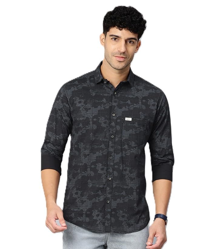 Image of Majestic Man Stylish Geomatric Print Casual Shirt - Pure Cotton| Full Sleeve | Trendy & Comfortable