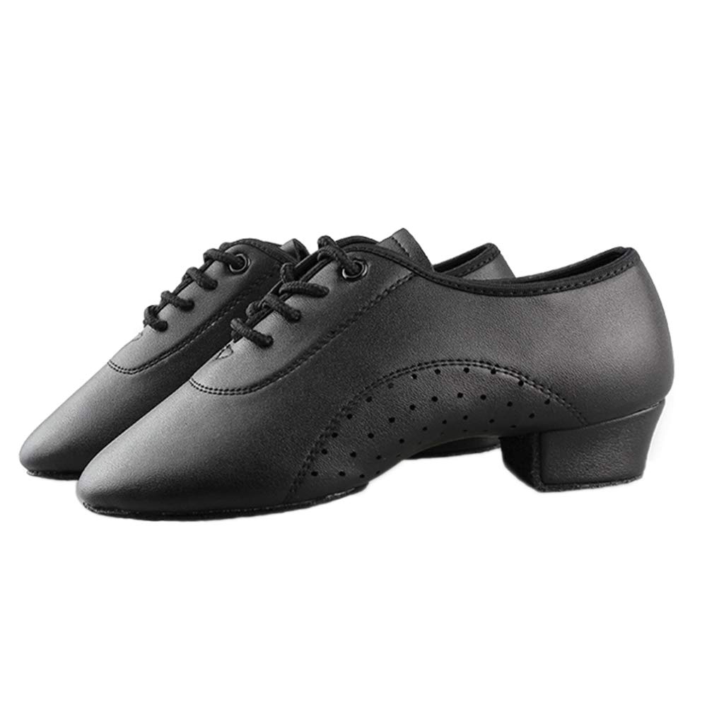 iFANS Mvlsoct Boys Professional Latin Dance Shoes Kids Ballroom Jazz Tango Waltz Shoes Black