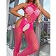 Sexy Dessous für Damen，Damen Fischnetz Bodys Dessous，Nahtlose Bodystocking catsuit Hohl Reizwäsche Strumpfhose,für Romantische Datum Tragen Reizwäsche (Rosenrot)