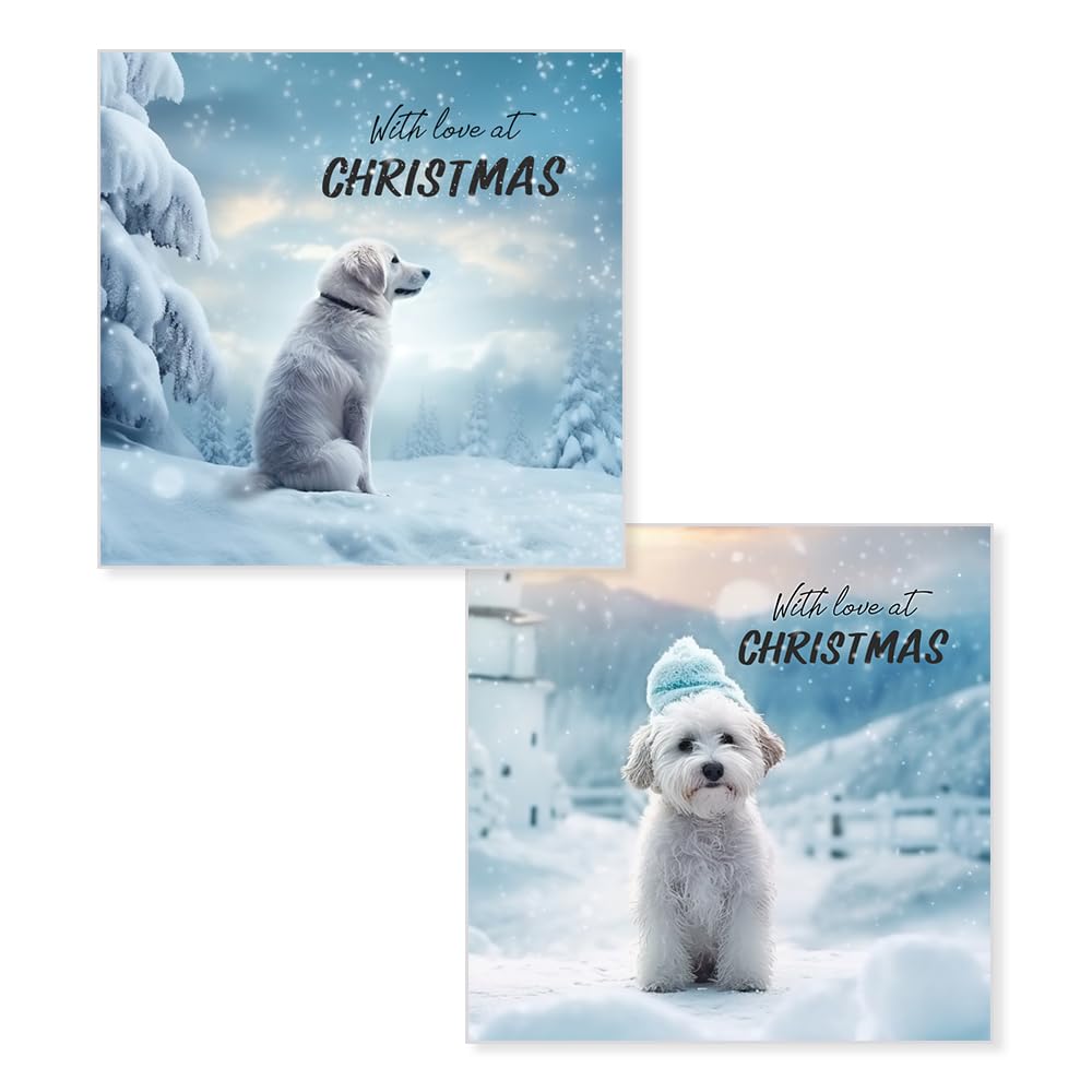 Papa Prints® Packs of Christmas Cards with Envelopes Xmas Cards Pack of 24 (145 x 150 mm) Westie Christmas Cards 2025
