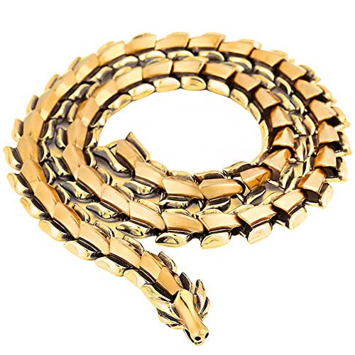 Bracelet Ouroboros en acier inoxydable fait main au design punk vintage