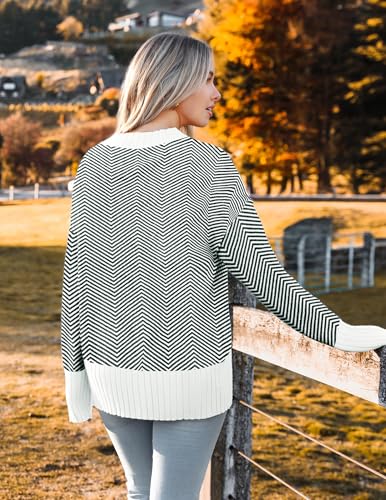 Zeagoo Women's Cardigan 2025 Fall Winter Open Front Oversized Button V Neck Loose Soft Knit Sweater4